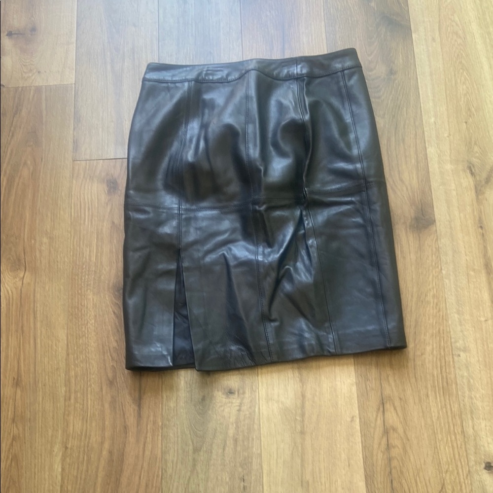 Worthington Black Lamb Skin Pencil Skirt
